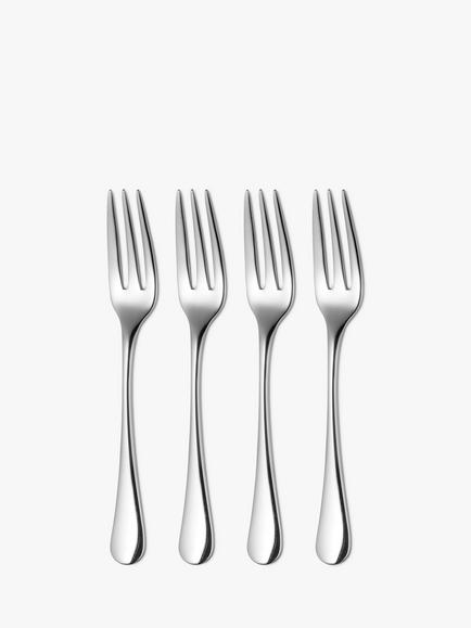 Robert Welch Radford Bright Stainless Steel Pastry Forks, Set of 4, Stainless Steel
