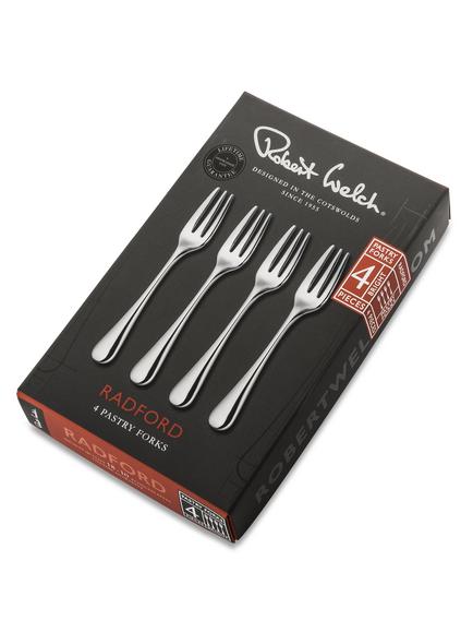 Robert Welch Radford Bright Stainless Steel Pastry Forks, Set of 4 - view 2, Stainless Steel