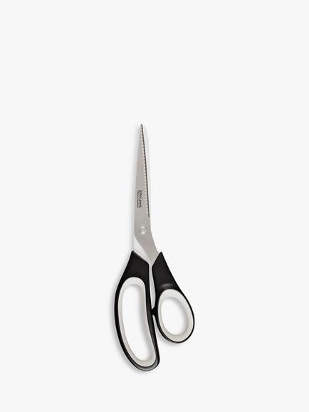 John Lewis Soft Grip Long Bladed Kitchen Scissors, Silver/Black