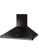 Rangemaster Classic 90 Cooker Hood, Black with Chrome Rail
