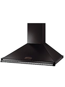 Rangemaster Classic 90 Cooker Hood, Black with Chrome Rail, Black With Chrome Rail