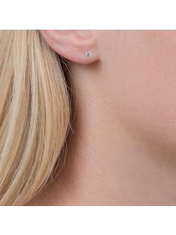 E.W Adams 18ct White Gold Brilliant Cut Diamond Stud Earrings, 0.25ct - view 2, 