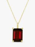 E.W Adams 9ct Gold Garnet Pendant Necklace, Red