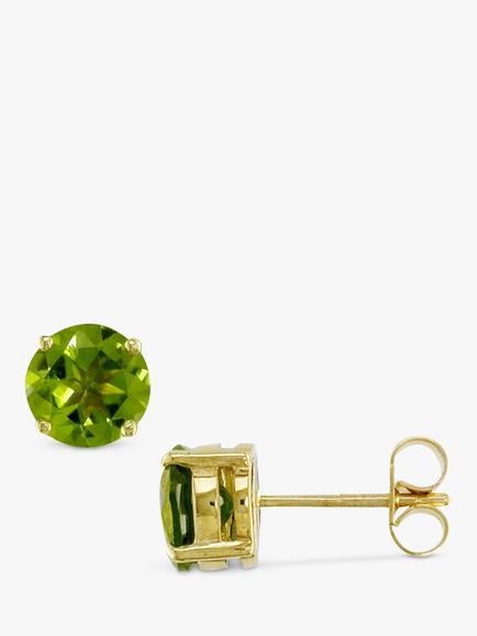 E.W Adams Peridot Stud Earrings, Green