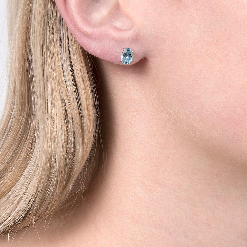 E.W Adams White Gold Aquamarine Stud Earrings