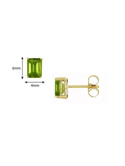 E.W Adams 9ct White Gold Octagonal Stud Earrings - view 2, Peridot