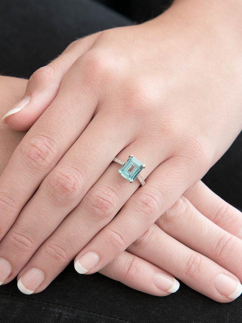 Product image 2 of 4, which shows E.W Adams 18ct White Gold Diamond Shoulder Cocktail Ring, N