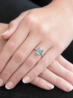 E.W Adams 18ct White Gold Diamond Shoulder Cocktail Ring, N - view 2, 