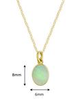 E.W Adams 9ct Yellow Gold Oval Pendant Necklace, Opal