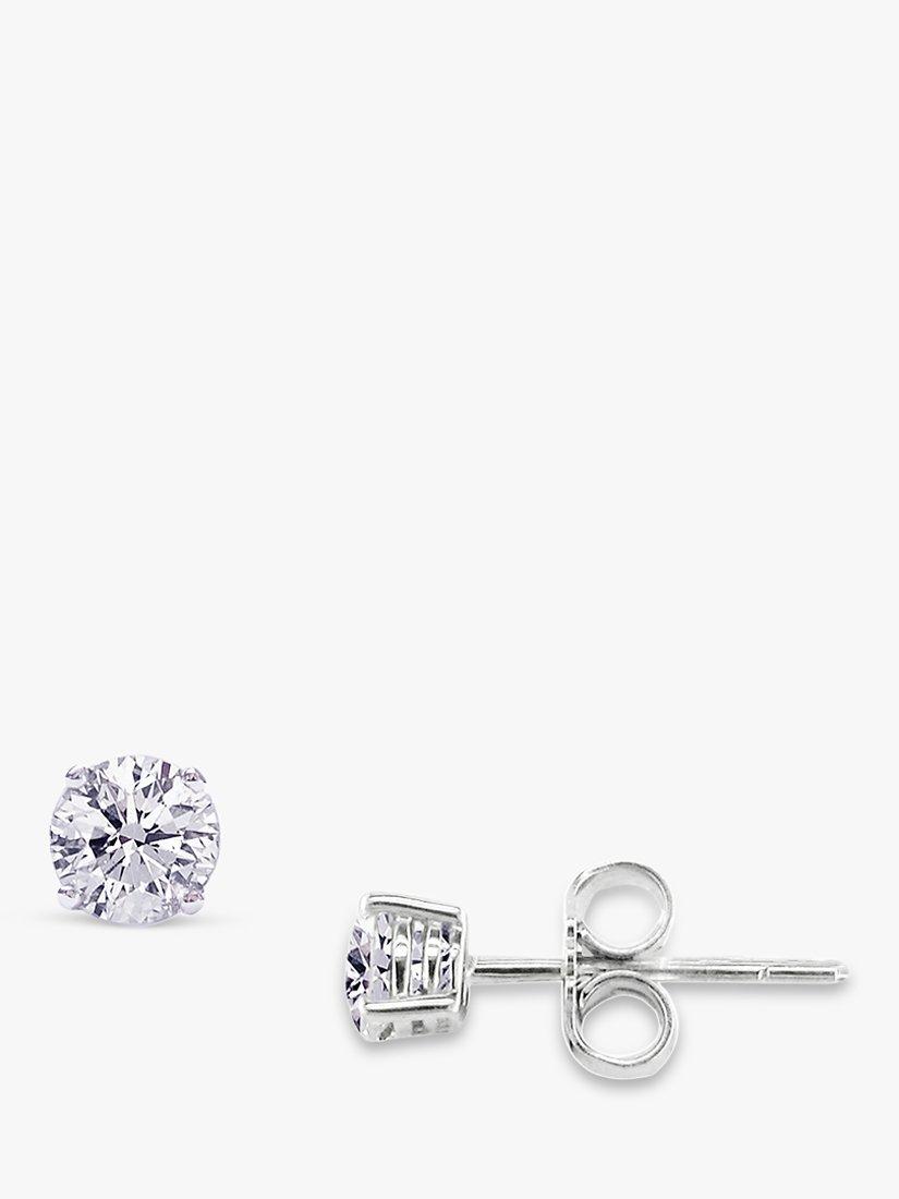 Product image 1 of 4, which shows E.W Adams White Gold Diamond Stud Earrings