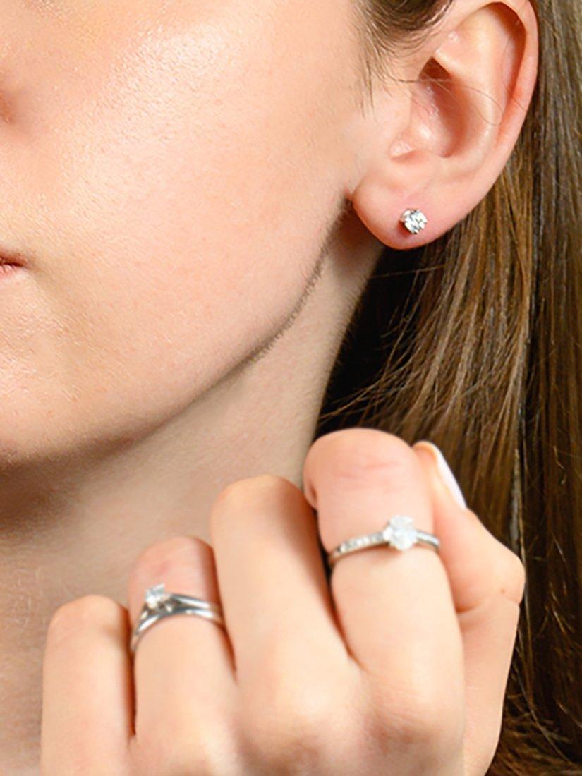 Product image 3 of 4, which shows E.W Adams White Gold Diamond Stud Earrings