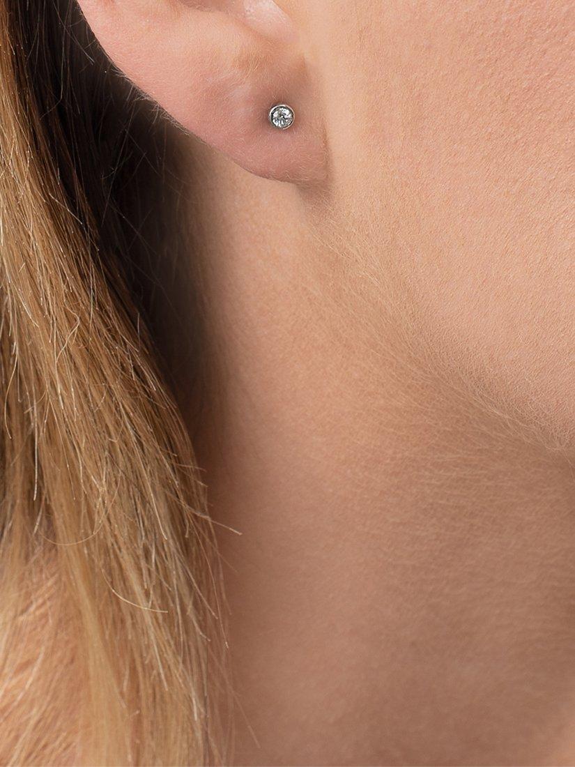 Product image 3 of 3, which shows E.W Adams 18ct White Gold Diamond Stud Earrings