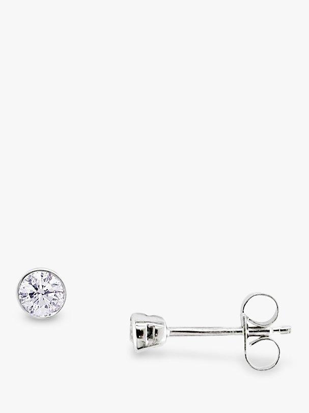 Product image 1 of 3, which shows E.W Adams White Gold Diamond Modern Stud Earrings