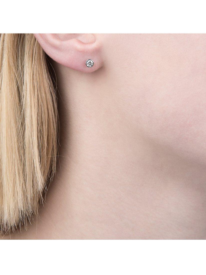 Product image 2 of 3, which shows E.W Adams White Gold Diamond Modern Stud Earrings