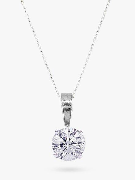 Product image 1 of 3, which shows E.W Adams 18ct White Gold Diamond Pendant Necklace