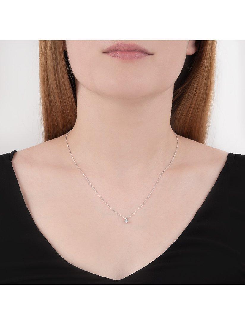 Product image 2 of 3, which shows E.W Adams 18ct White Gold Diamond Pendant Necklace
