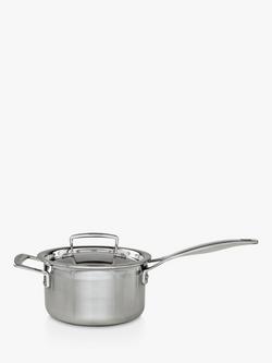 Le Creuset 3-Ply Stainless Steel Lidded Saucepan, Silver