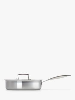 Le Creuset 3-Ply Stainless Steel Sauté Pan with Lid, 24cm - view 2, 