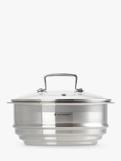 Le Creuset Stainless Steel Multi-Steamer with Glass Lid, 22cm - view 2, 