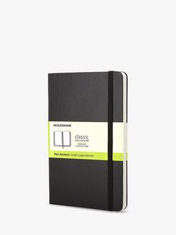 Moleskine Pocket Sized Hard Cover Plain Notebook, Black, Black