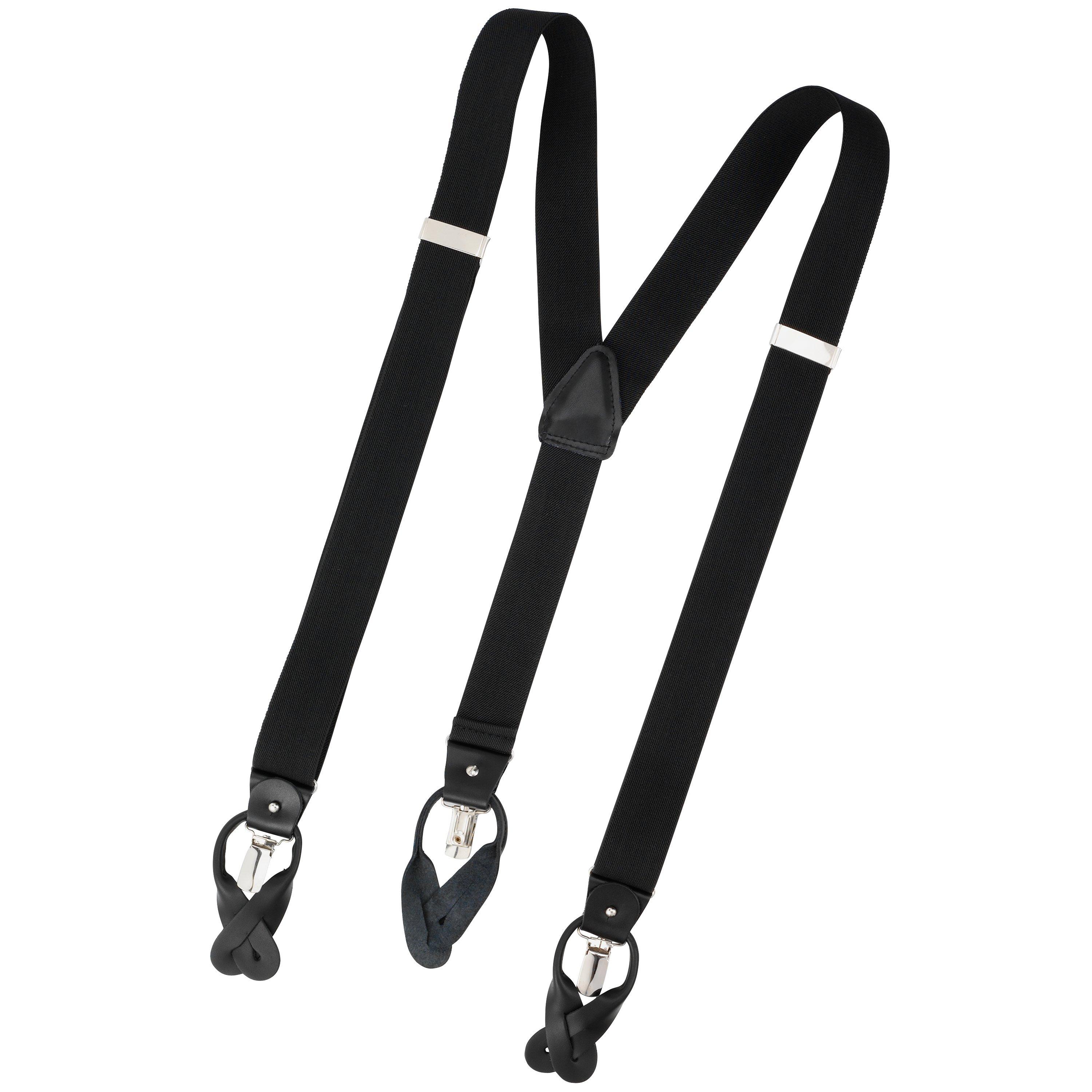 Product image 1 of 4, which shows John Lewis Button and Clip Braces, One Size, Black