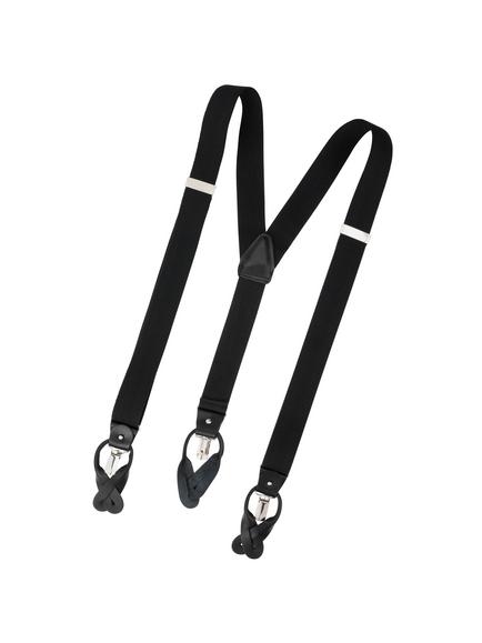 John Lewis Button & Clip Braces, One Size, Black, Black