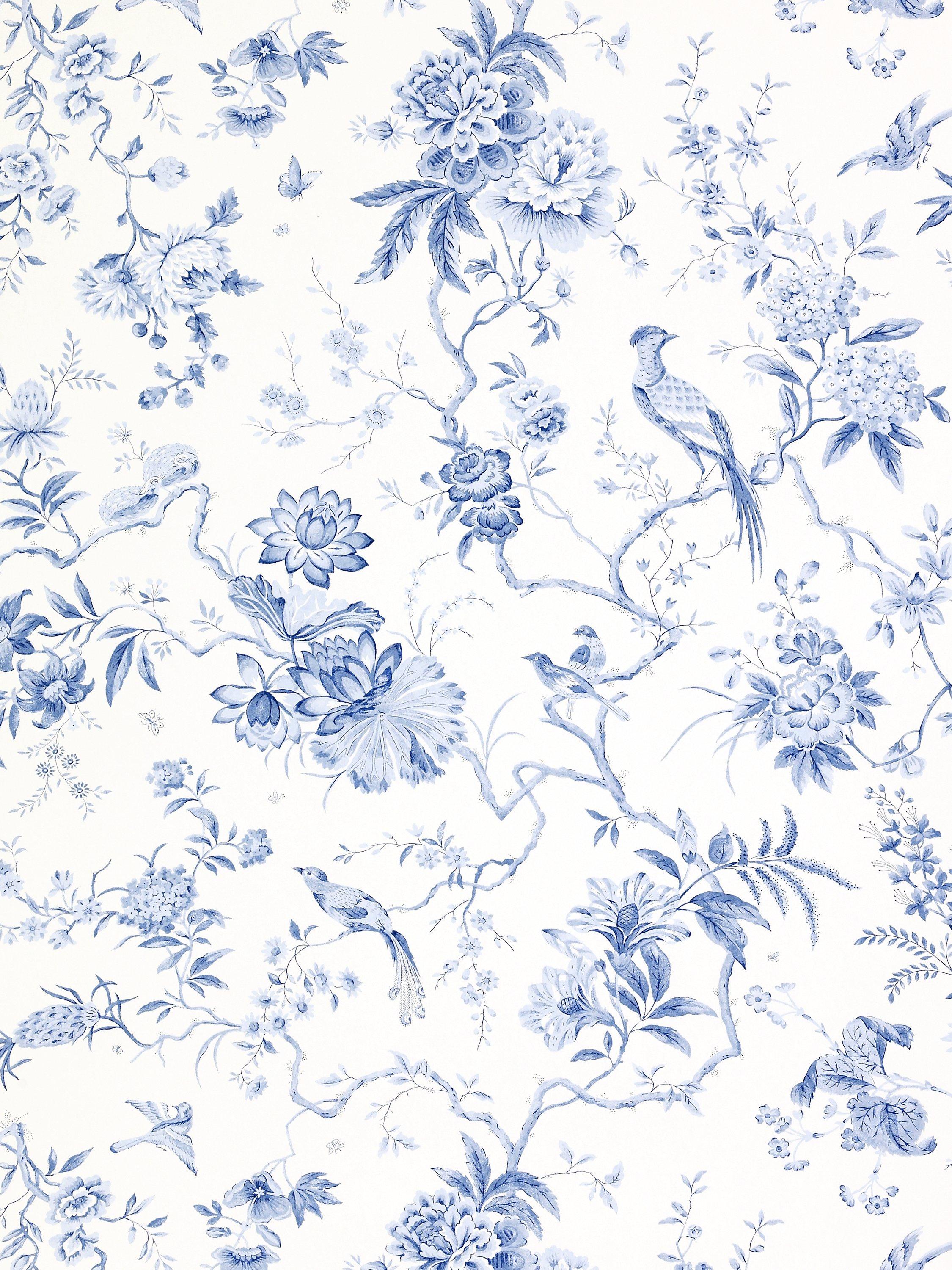 Sanderson Wallpaper, Pillemont DPEMPI101, China Blue