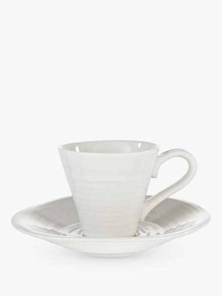 Sophie Conran for Portmeirion Espresso Cup and Saucer, White, Pack of 2 - view 2, White