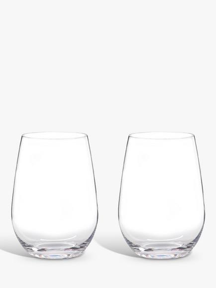 RIEDEL 'O' Riesling/ Sauvignon Stemless Glass, Set of 2, 355ml, Clear, Clear