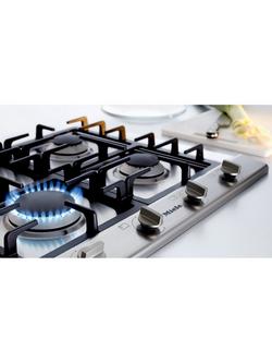 Miele KM2010 Gas Hob, Stainless Steel - view 2, Stainless Steel