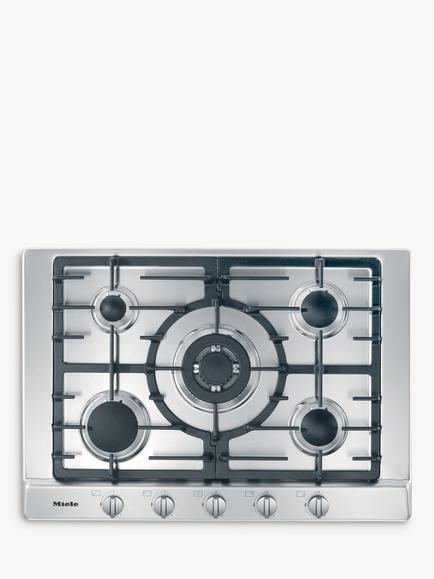 Miele KM2032 75cm Gas Hob, Stainless Steel, Stainless Steel