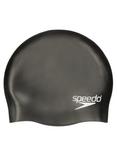 Speedo Plain Silicone Swim Cap, Junior, Black