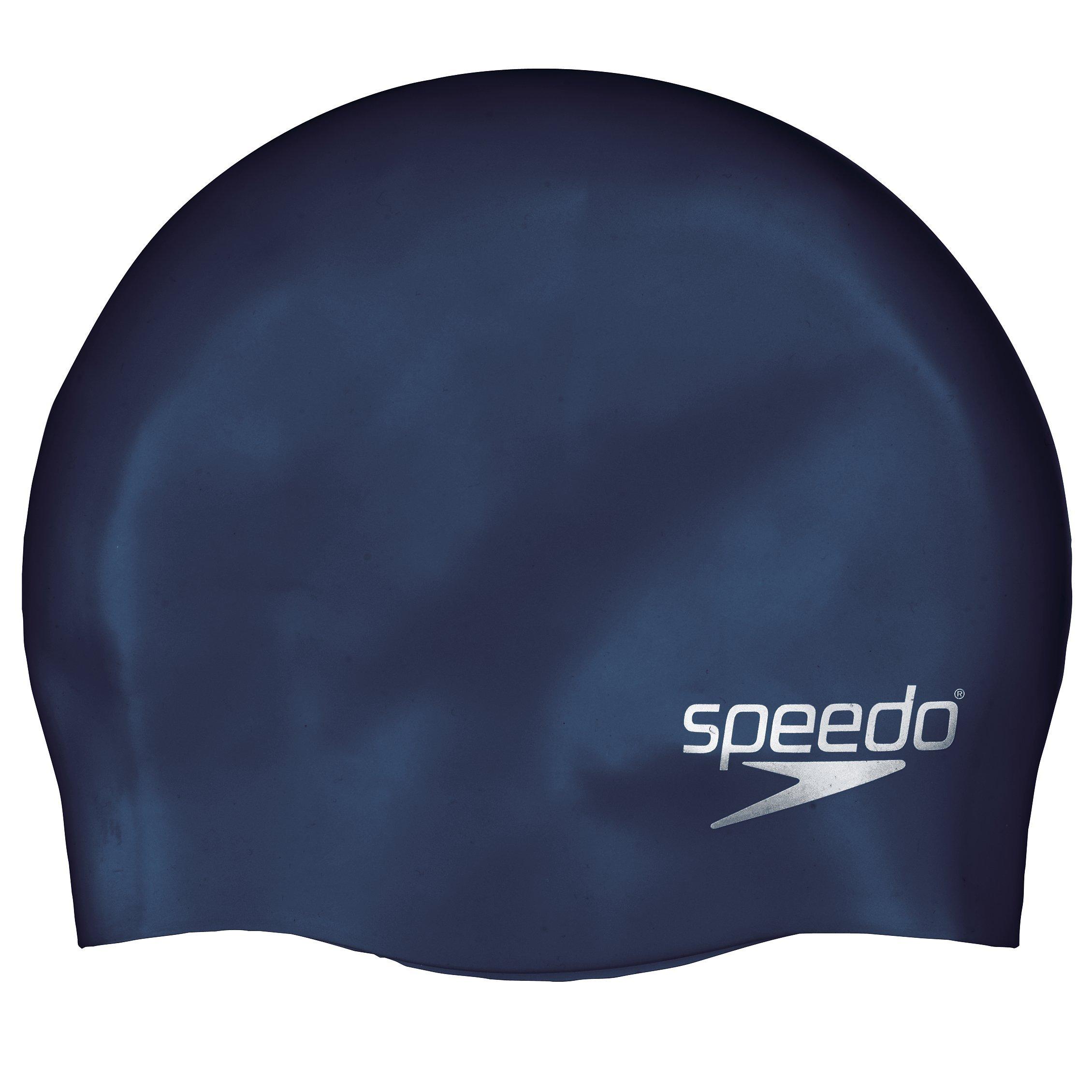 Speedo Plain Silicone Swim Cap Junior Navy