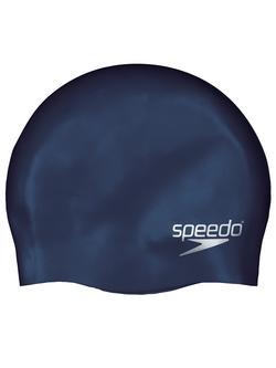 Speedo Plain Silicone Swim Cap, Junior, Navy, Navy