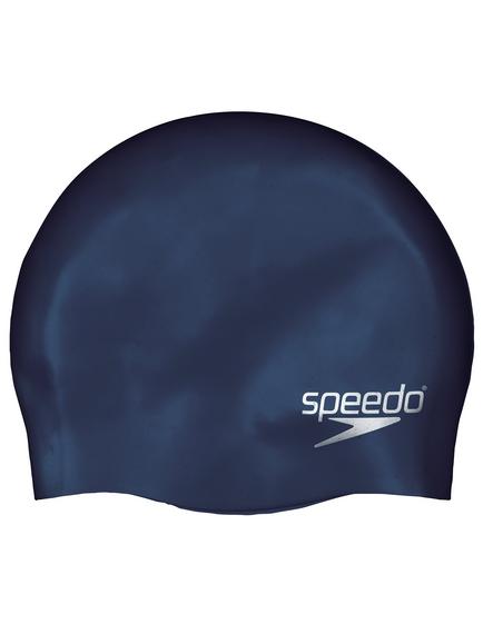Speedo Plain Silicone Swim Cap, Junior, Navy, Navy