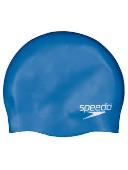 Speedo Plain Silicone Swim Cap, Junior, Royal Blue, Royal