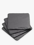 Selbrae House Square Slate Coasters, Set of 4, Black