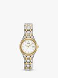 Citizen EW1264-50A Women's Eco-Drive Two Tone Bracelet Strap Watch, Gold/Silver