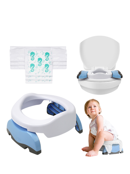 Potette Plus Convertible Travel Potty, White/Blue, 