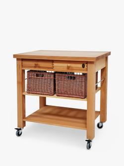 Eddingtons Lambourn Beech Wood Butcher's Trolley, 90cm, Natural