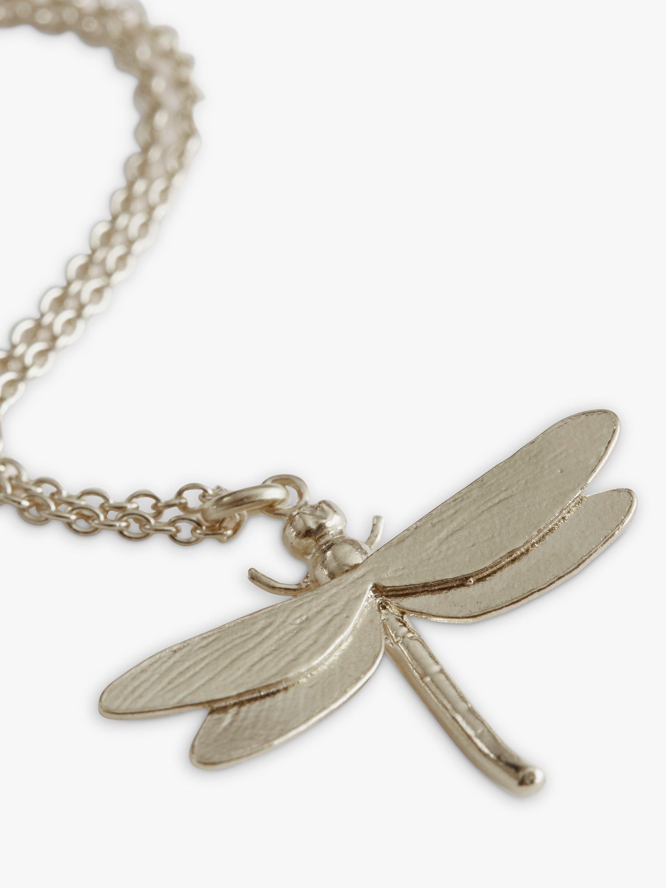 Product image 4 of 4, which shows Alex Monroe Dragonfly Pendant Necklace, Silver