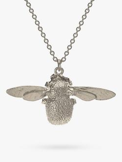 Alex Monroe Sterling Silver Bumble Bee Pendant Necklace, Silver, Silver