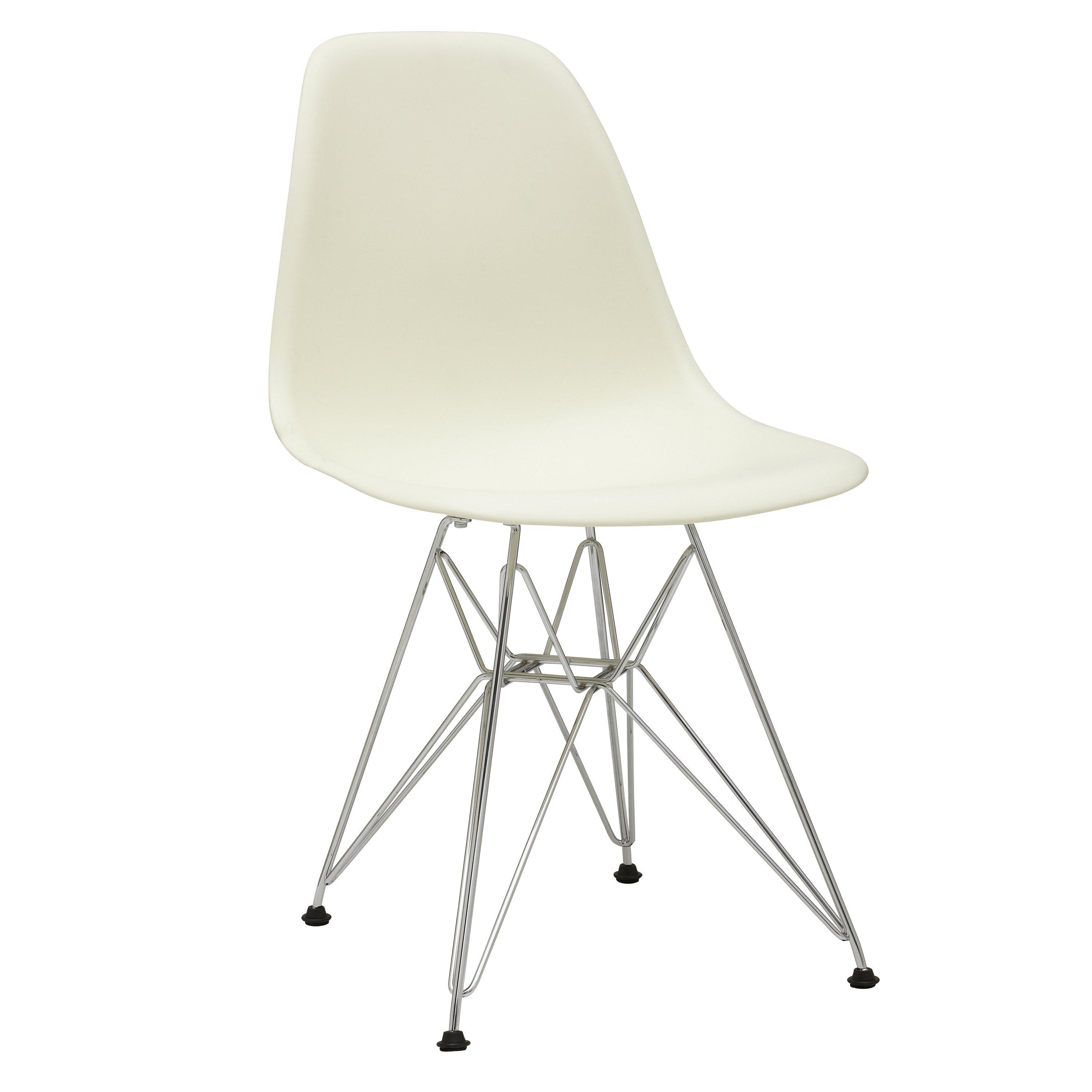 Vitra Eames DSR Side Chair, Cream / Chrome