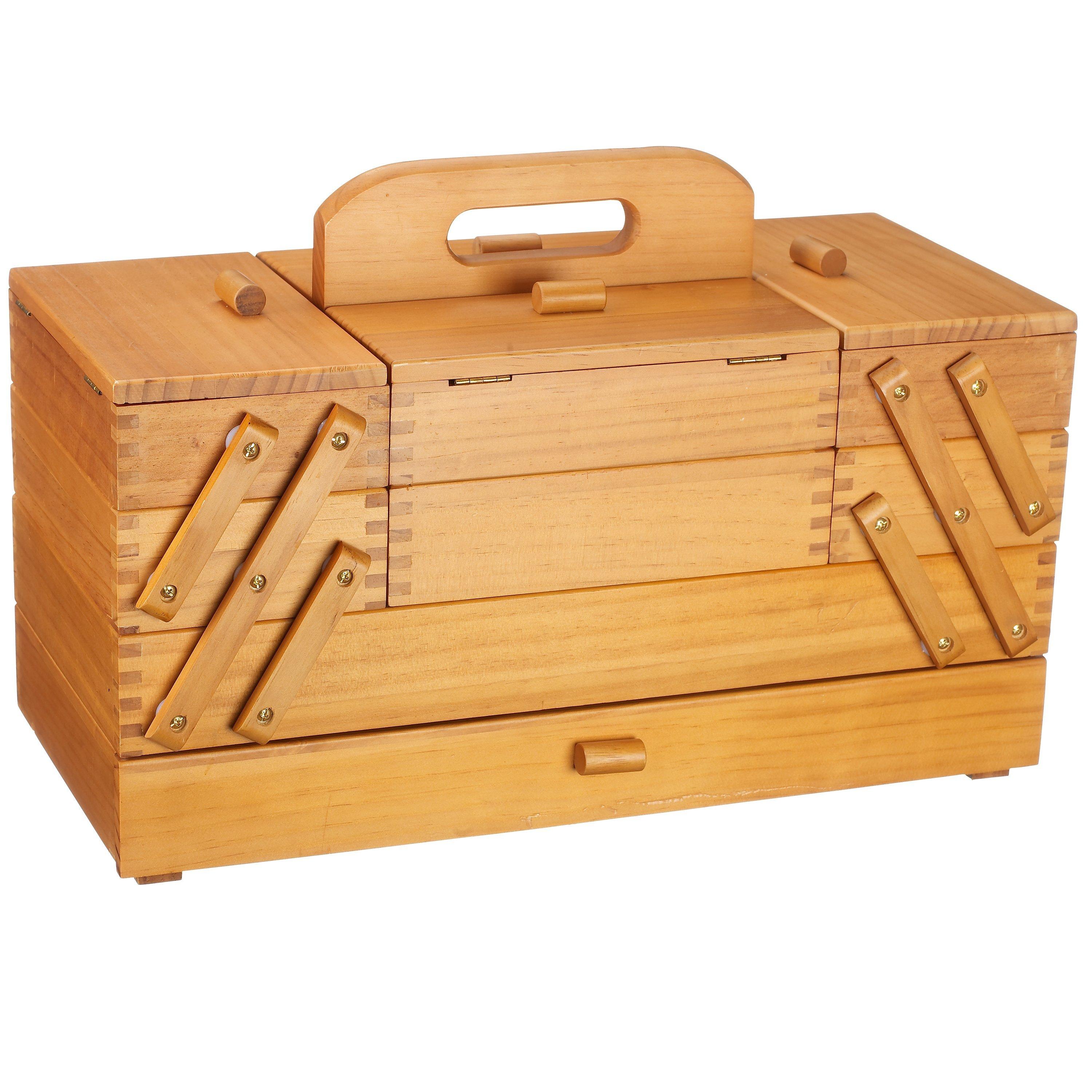 Cantilever Wood Sewing Box, Large