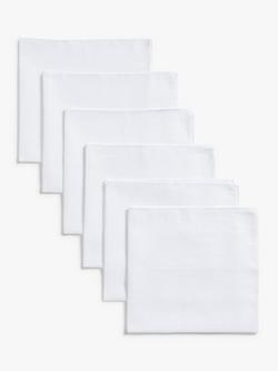 John Lewis ANYDAY Muslin Squares, Pack of 6, White, 