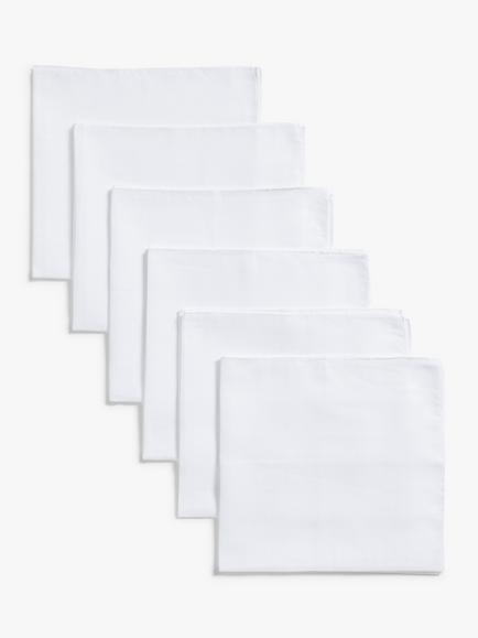 John Lewis ANYDAY Muslin Squares, Pack of 6, White, 