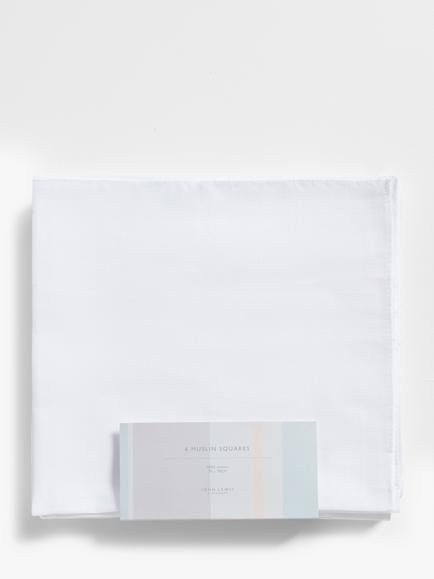 John Lewis ANYDAY Muslin Squares, Pack of 6, White - view 2, 