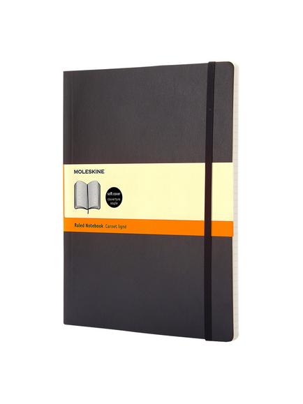 Moleskine Extra Large Soft Cover Ruled Notebook, Black