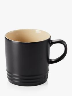 Le Creuset Stoneware Mug, 350ml - view 2, Satin Black