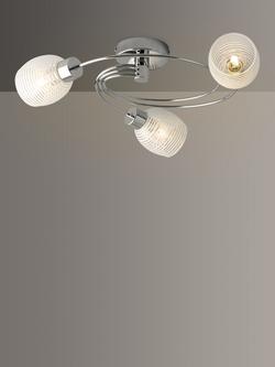 John Lewis Maya 3 Arm Ceiling Light, Metallic
